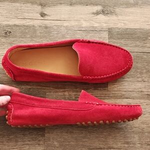 M.Gemi Women's Red Suede Loafers